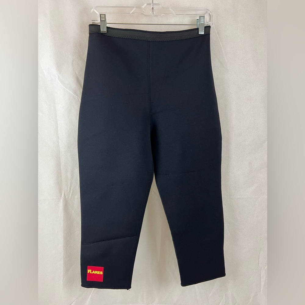 Women’s Capri flares activewear Black neoprene sweat pants